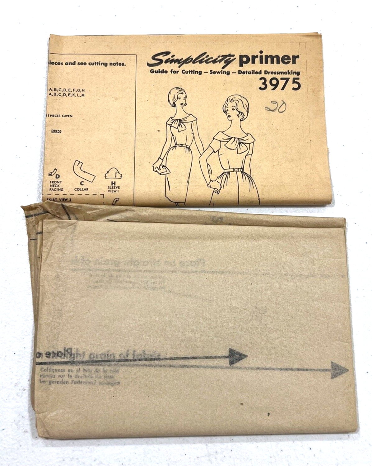 Vintage Simplicity Primer Sewing Pattern 3975 Size 20 Dress Uncut | eBay