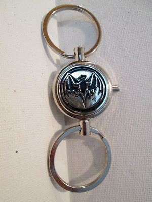 BACARDI BAT SILVER TONE KEYCHAIN
