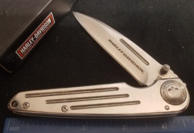 TecX Harley Davidson Framelock Knife, 2021, Chrome Handles ''