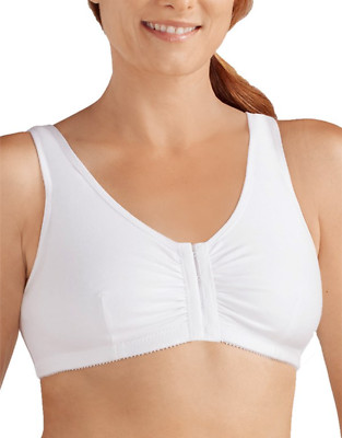 Amoena MEDIUM C/D Cup Frances Wire Free Front Close Mastectomy Bra NWOT 2128 Wht