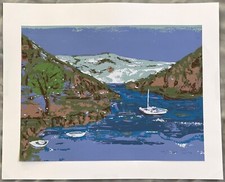 Rita Theis 1931 - 2018 Gelsenkirchen, Handsiebdruck Motiv: Landschaft, See