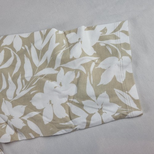D&Co Womens Top Floral Tan White V Neck 3/4 Sleeve Size XL - Picture 4 of 11