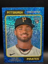 2023 Topps Heritage #363 Liover Peguero Pittsburgh Pirates Blue Sparkle NrMT