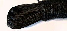 5/16  x 100 ft Premium Double Braid- Yacht braid Rope Hank. Black.