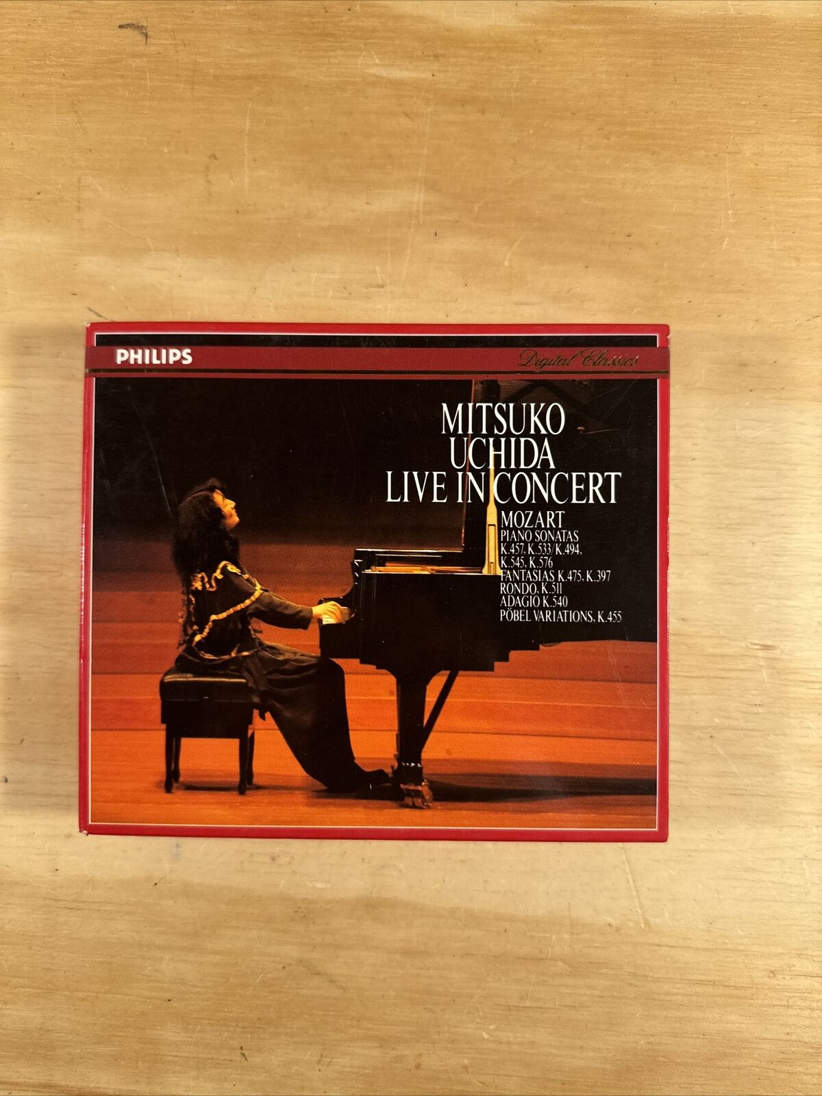 Mitsuko Uchida Live In Concert Piano Mozart Philips 2CD 1993 Full Silver