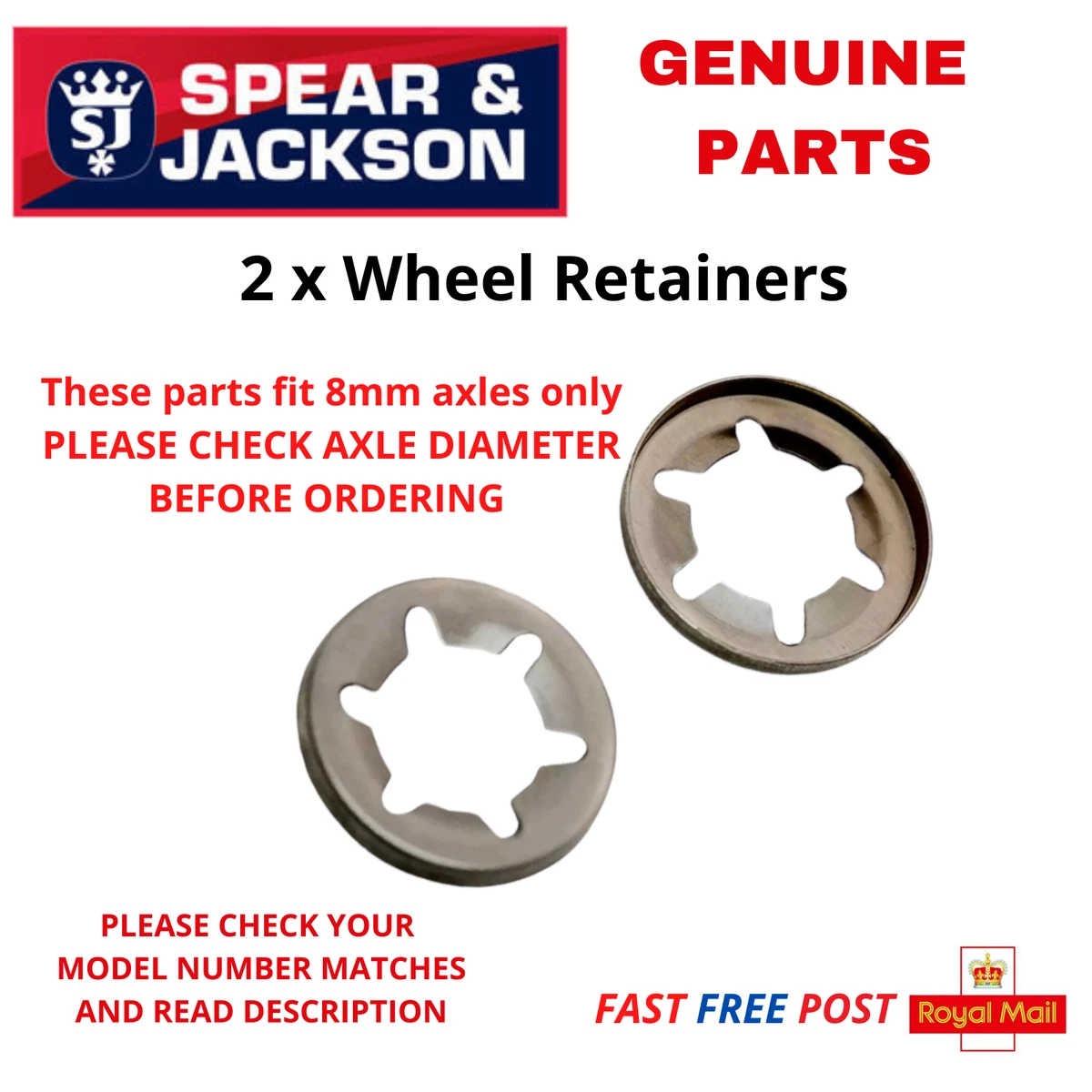 2x Spear Jackson Electric Lawnmowers FRONT Wheel Securing