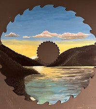 hand painted saw blade