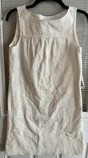 Ann Taylor Dress Sleeveless Shift Dress Sz 0 Ivory NWOT Lacey Pattern Cute!!