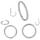 3pcs 18G Surgical Steel Hinged Segment Nose Hoop Ring Lip Ear Nose Body Piercing