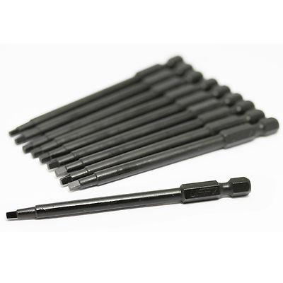 UFFY - 3-1/2'' Inch Robertson Square SQ # 1 Power Impact Bit 10 pack 1/4 Hex
