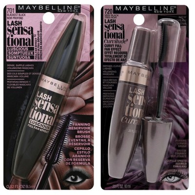 2-Pack NEW Maybelline Lash Sensational Luscious Washable Mascara 701 720 Black