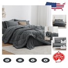 All-Season 7-Piece Dark Grey Comforter Set - Includes Sheets & Pillow Shams