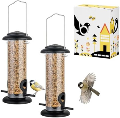 Mangiatoia Per Uccelli Da Appendere Oakdale: Vassoio Per Semi In Metallo Con Catena. Per Giardino E Balcone. Design Classico E Resistente Agli Agenti Atmosferici. - 6