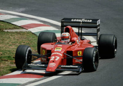 Nigel Mansell Great Britain Ferrari 640 V12 over the curb duri- 1989 Old Photo