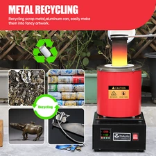 TOAUTO 3KG Metal Smelting Furnace Kit Gold Silver Refining Casting Jewelry Tool