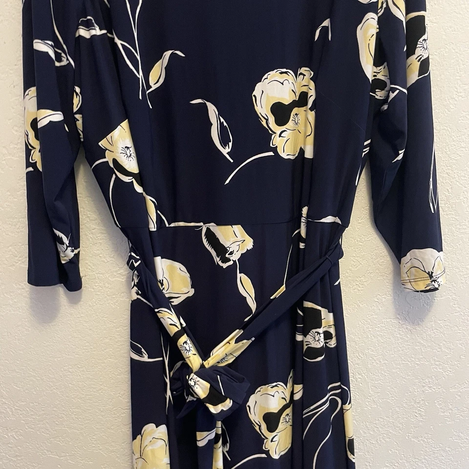 Kasper Women's Plus Size 3X Floral-Print Midi Fit & Flare Dress Navy Multi - Image 4 of 4