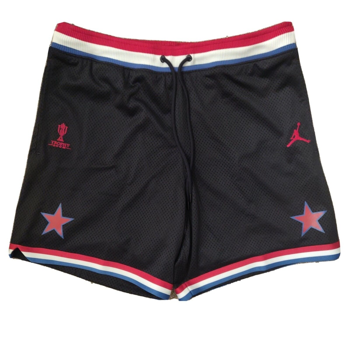ウェア Jordan x Trophy Room Men's Short Pants Nike Air Jordan x Trophy Room Black/Red/Blue/White Shorts Size L