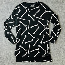 Killstar Adult Large Bones All Over Print Long Sleeve Pullover Sweat Shirt