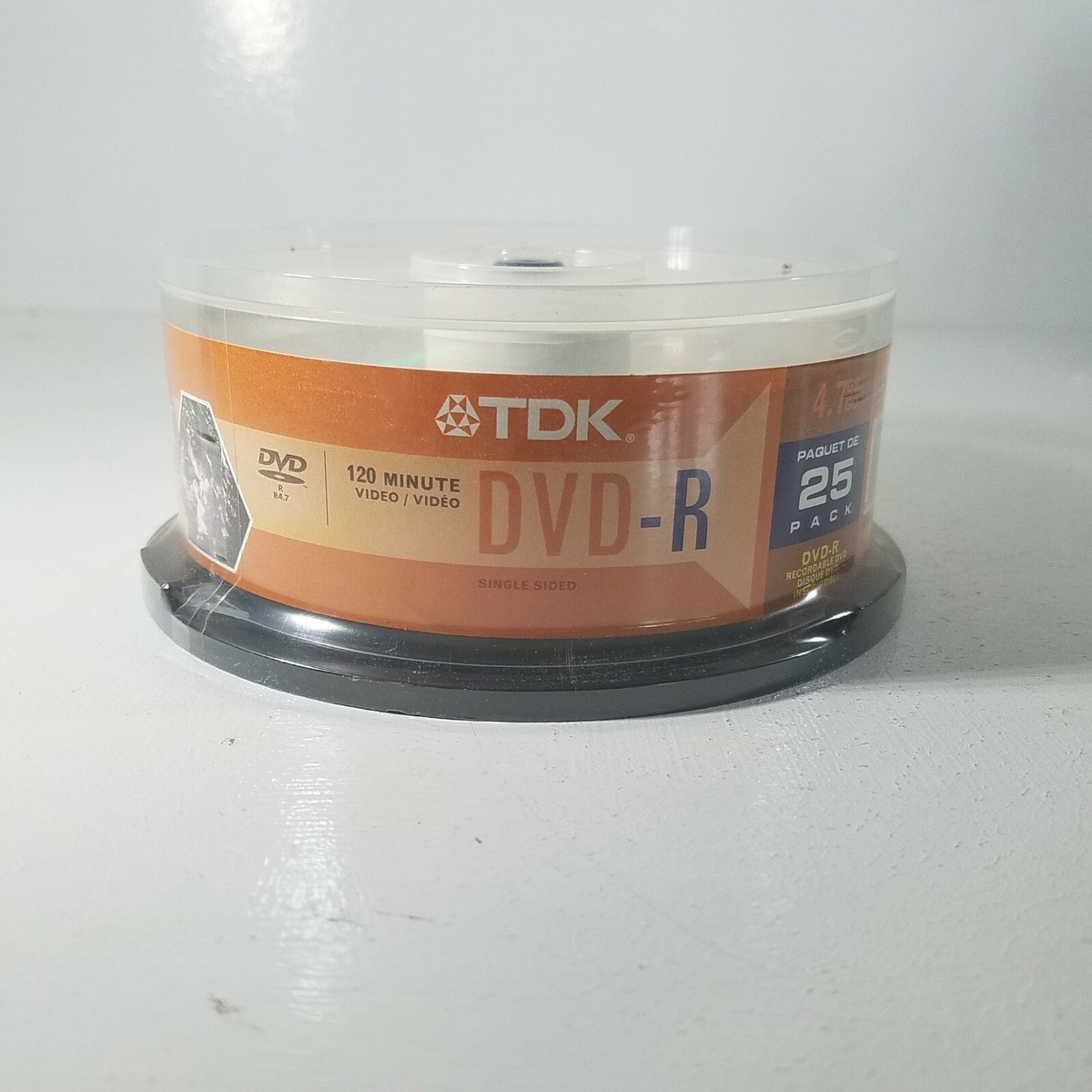 25-Pack TDK DVD-R Recordable Discs 8X 4.7GB 1-4 Hrs New Sealed