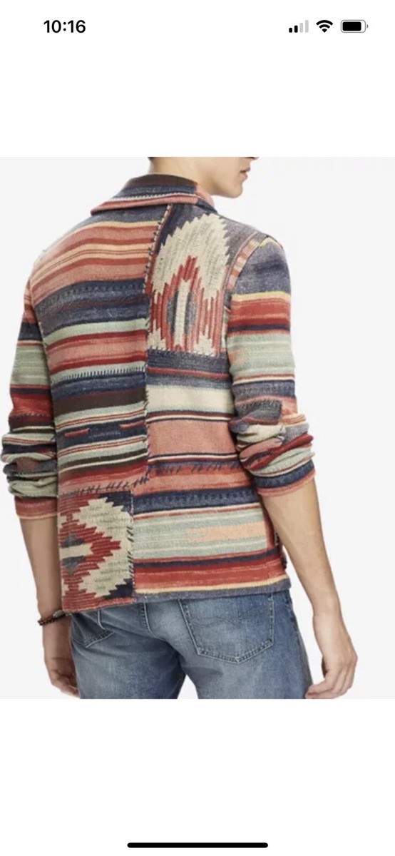 Polo Ralph Lauren Hand Knit Navajo Aztec Cardigan Jacket Large