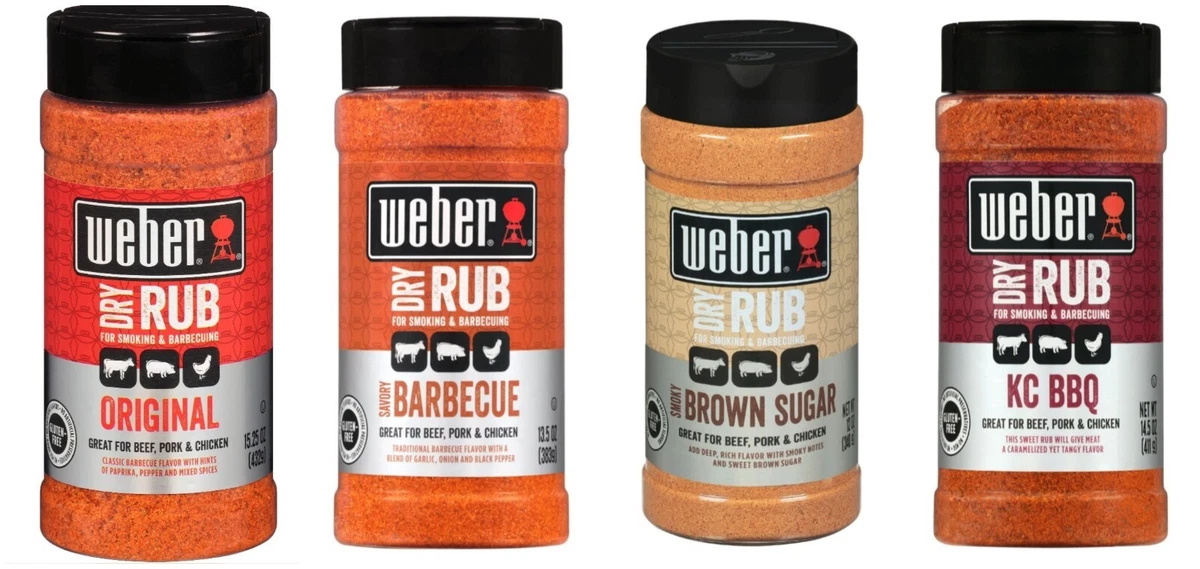 Pick 2 Weber Grill Dry Rub for Smoking & Barbecue 12 oz - 15 oz