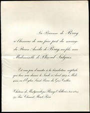 généalogie.Mariage du Baron Amédée de BRAY et Mlle de PLINVAL-SALGUES. Boissy