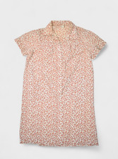 Vintage Sears Dress Womens M Paisley Short Sleeve Pearl Snap Muumuu Mini