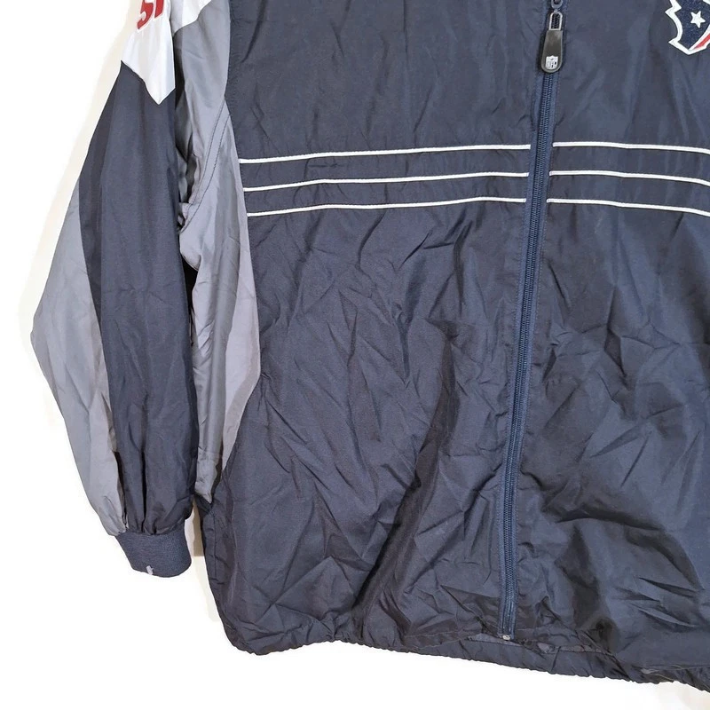 NFL Team Apparel Reebok Mens XL Houston Texans Rain Wind Breaker Jacket Zip Up - product detail image 7