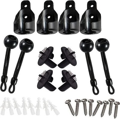 New Bungee Kit + End Caps Universal Replacement Mounting 2 pack, Black