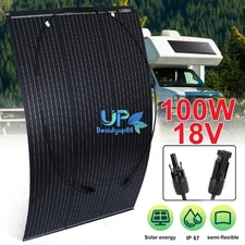 100W Watt Portable Semi-flexible Solar Panel 18V for RV Camping Off-Grid Rooftop