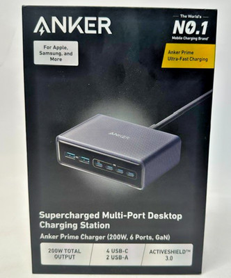 Anker Prime 200W 6-Port GaN Ladestation USB-C Neu Versiegelt