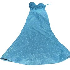 Women's Stella Couture Blue Glitter Prom Dress Size 2 #829