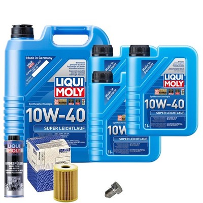 Motoröl 10W40 LIQUI MOLY 8L+MAHLE Ölfilter+Spülung+Ölablassschraube