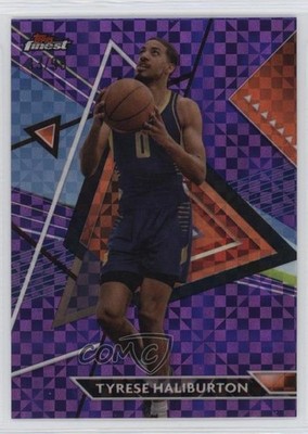 2023 Finest Uncommon Purple Checkerboard Refractor 33/99 Tyrese Haliburton 1o0y