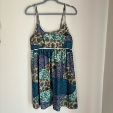 ILLA ILLA Women boho babydoll sleeveless dress beach coverup braided straps EUC!