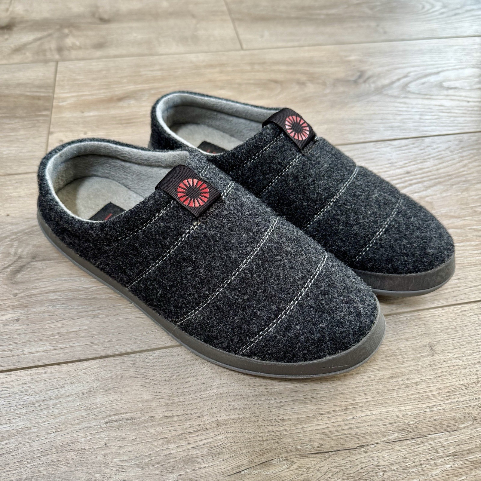 SAOLA UGG UGGS Ciabatte Donna Taglia 8 Grigio Flanella Calde Polartec Isolate Suola Rigida