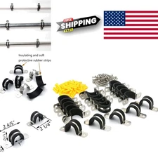 Rust Resistant Pipe Clamps Set of 20 with Insulated Rubber for Outdoor Use