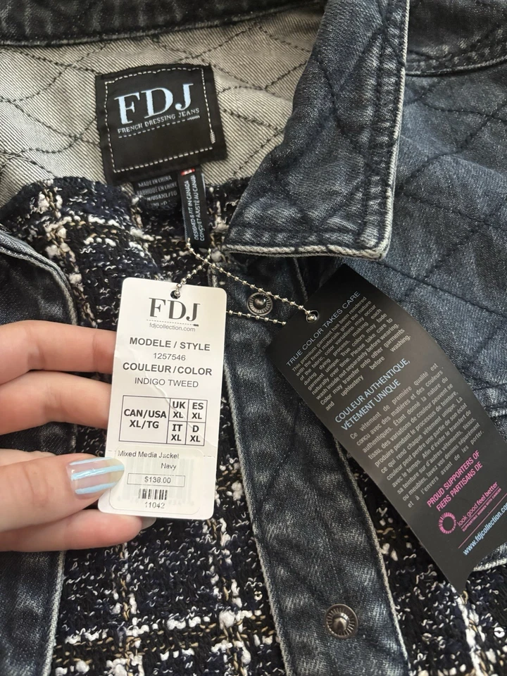 Chaqueta vaquera de vestir francesa marca FDJ azul, talla XL/TG, abotonada Foto 3 de 4