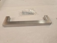 10 Brushed Silver Tone Finish 5 3/8" Cabinet Handles/ Drawer Pulls Open Box