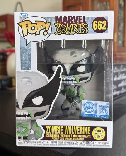 Funko Pop! Marvel: ZOMBIE WOLVERINE #662 Black & White GITD BoxLunch Exclusive