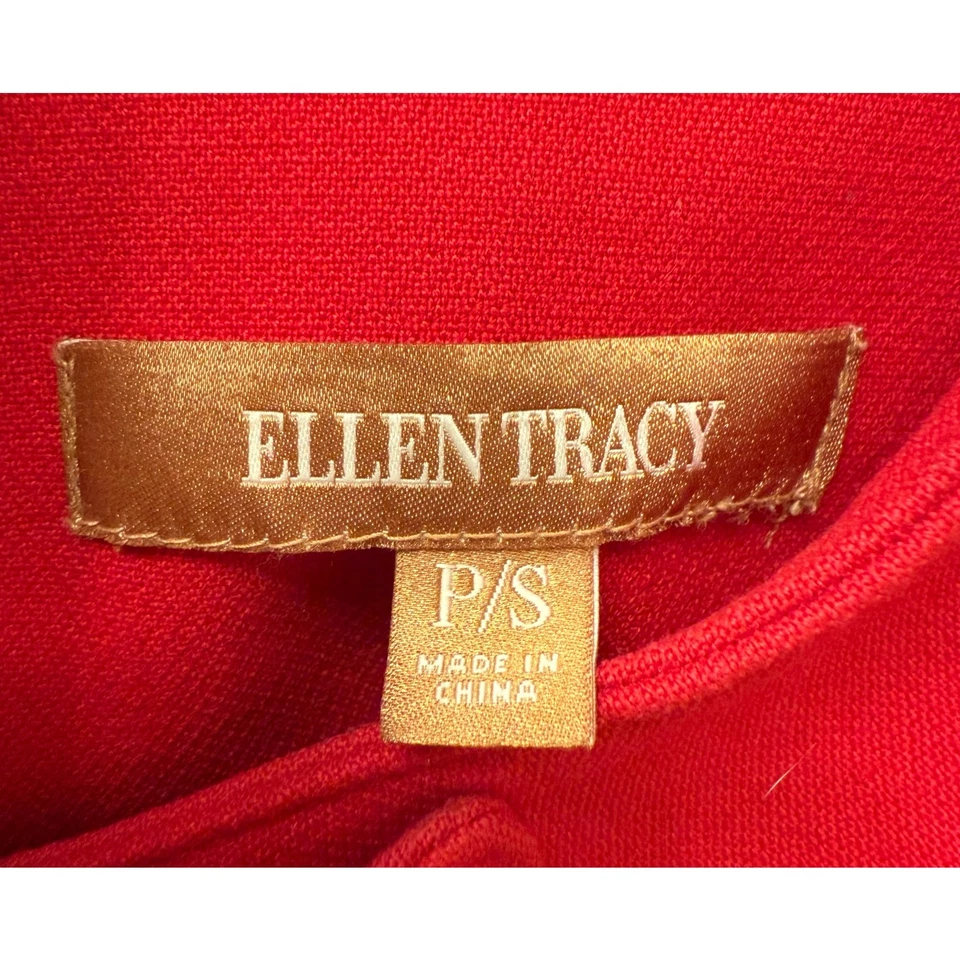 Женский красный плащ Ellen Tracy с отделкой из искусственной кожи размер PS - Изображение 3 из 4