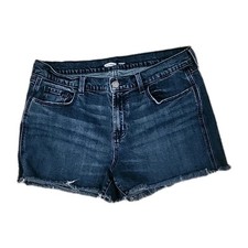 Old Navy Denim Cutoff Boyfriend Shorts Women's 12 Dark Wash Mid Rise 34 x 3