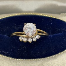 Vermeil sterling cubic zirconia ring size 8.25