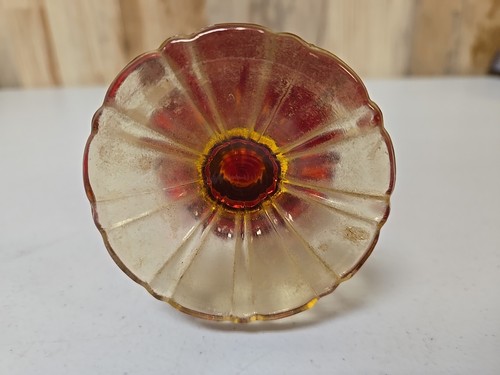 Vintage MCM LE Smith 15" rubinrotes Blütenblatt geschwungene Vase atemberaubend alt Nachlassfund - Bild 4 von 6