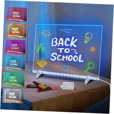 LED Note Board with 7 Colors, Includes Adapter, 13"x10" Led Drawing Board for 