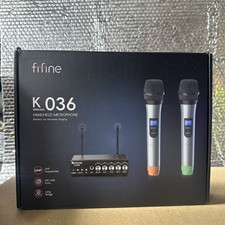 Fifine M-K036 UHF Dual Channel Wireless Handheld Microphone System 2 Mics