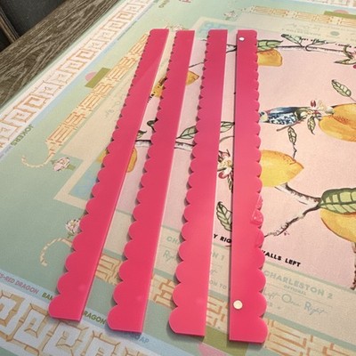 ** SOLD OUT** Bama Mahj Electric Pink Magnetic Scalloped Pushers (set of 4)