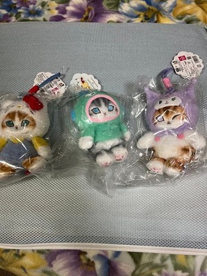 Sanrio Hello Kitty Hangyodon Kuromi Mascot Plush Set with Ball Chain Accessorie