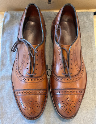ALLEN EDMONDS Strand Cap-toe Oxford Dress Shoe DAINITE SOLE Walnut Brown SZ 7.5E
