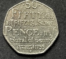Very Rare 50p Johnson’s Dictionary 1755 2005